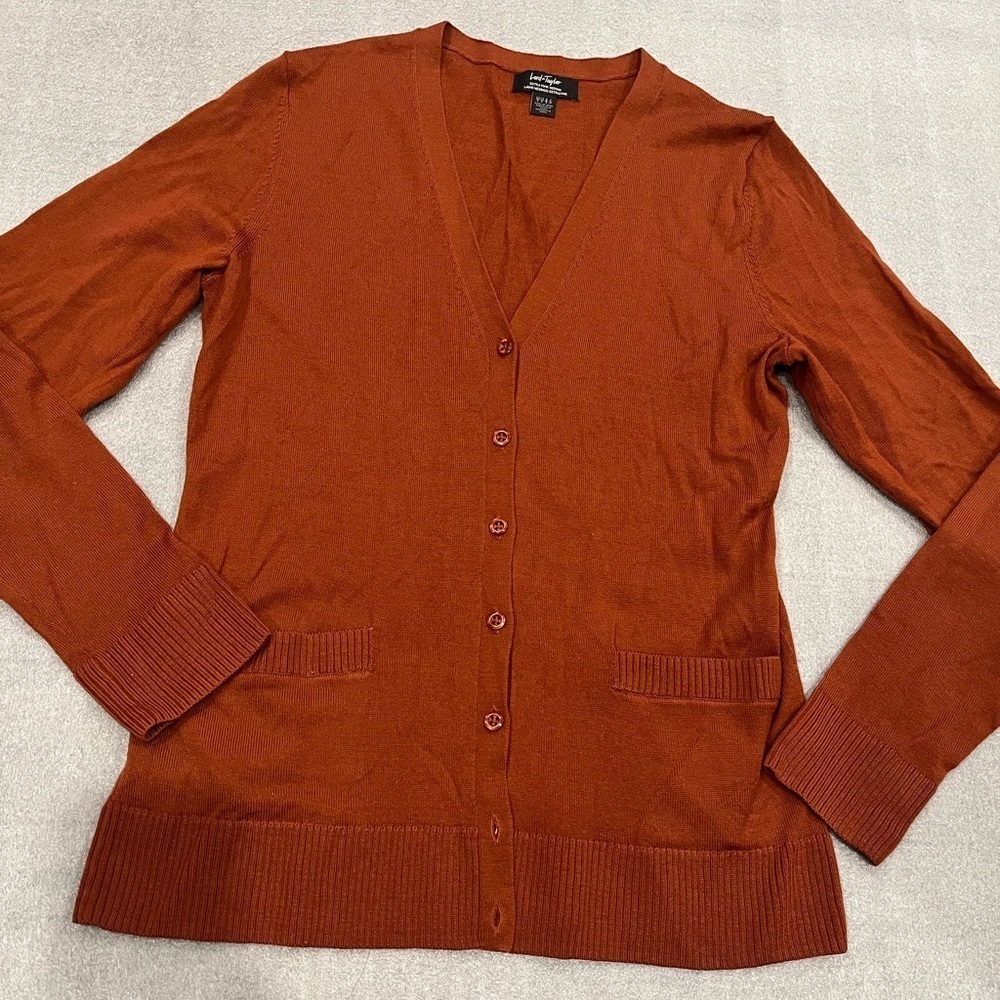 [S]Lord Taylor Extra Fine Merino Wool Button Cardigan